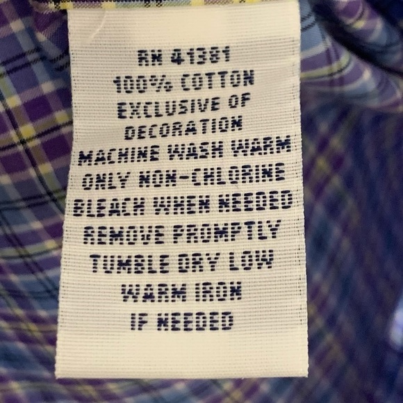 RALPH Lauren Blue Plaid Button Down Shirt Size XL - Picture 6 of 6